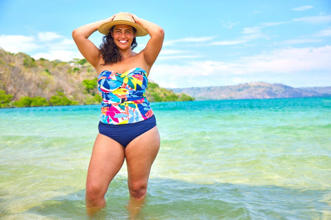 TANKINI BANDEAU PLUS-TWIST FRONT TROPIC