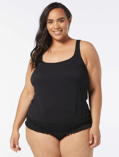 TANKINI PLUS BLOUSON-BRANDY PIQUE SOLIDS