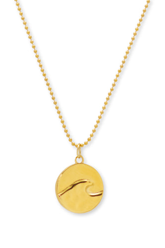 COLLIER-WAVE MEDAILLION NECKLACE