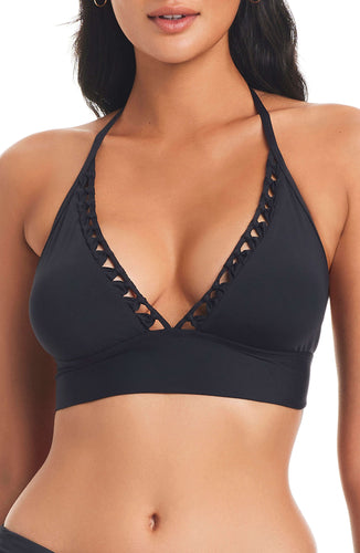 TRIANGLE-HALTER PULLING STRINGS