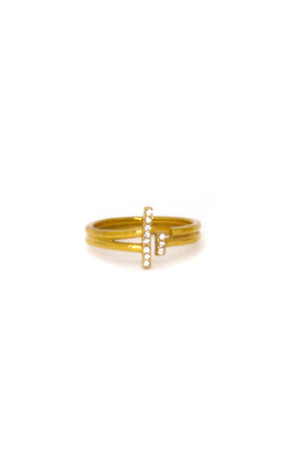 BAGUE DORÉE MINI PIERRE-BLING RING